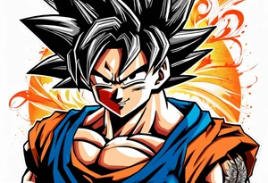Son Goku with wings tattoo idea