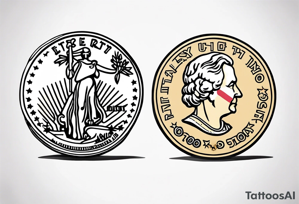fifty cent us currency coin tattoo idea