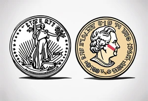 fifty cent us currency coin tattoo idea