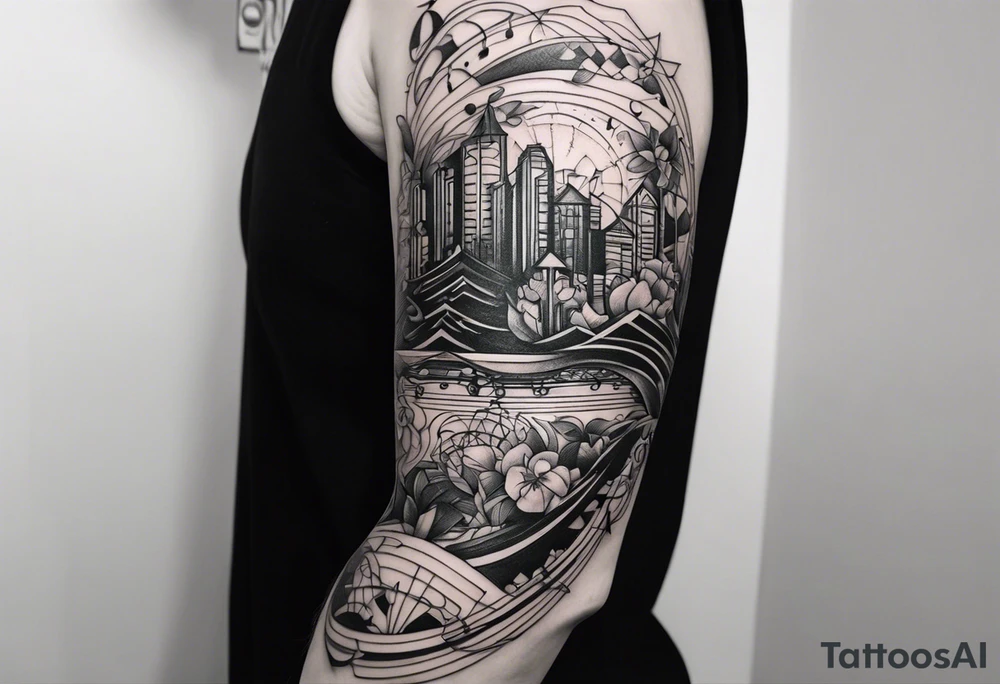 music sleeve tattoo idea
