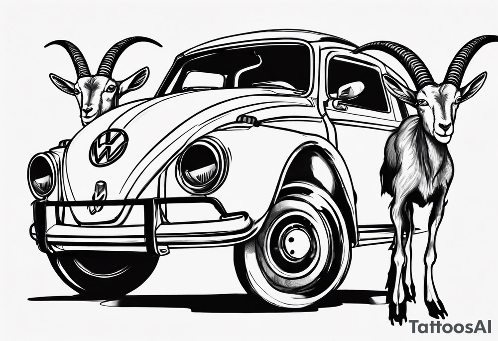 Goats on a Volkswagon tattoo idea