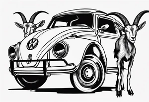 Goats on a Volkswagon tattoo idea