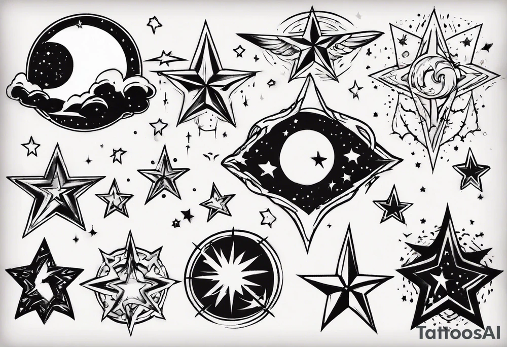 night stars tattoo idea