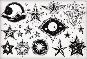 night stars tattoo idea