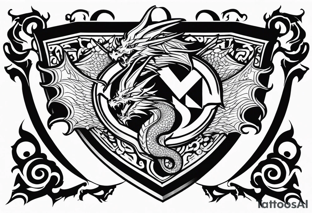 Valhalla sheild dragon tattoo idea