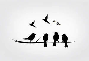 Four little birds... two of them are flying tattoo idea