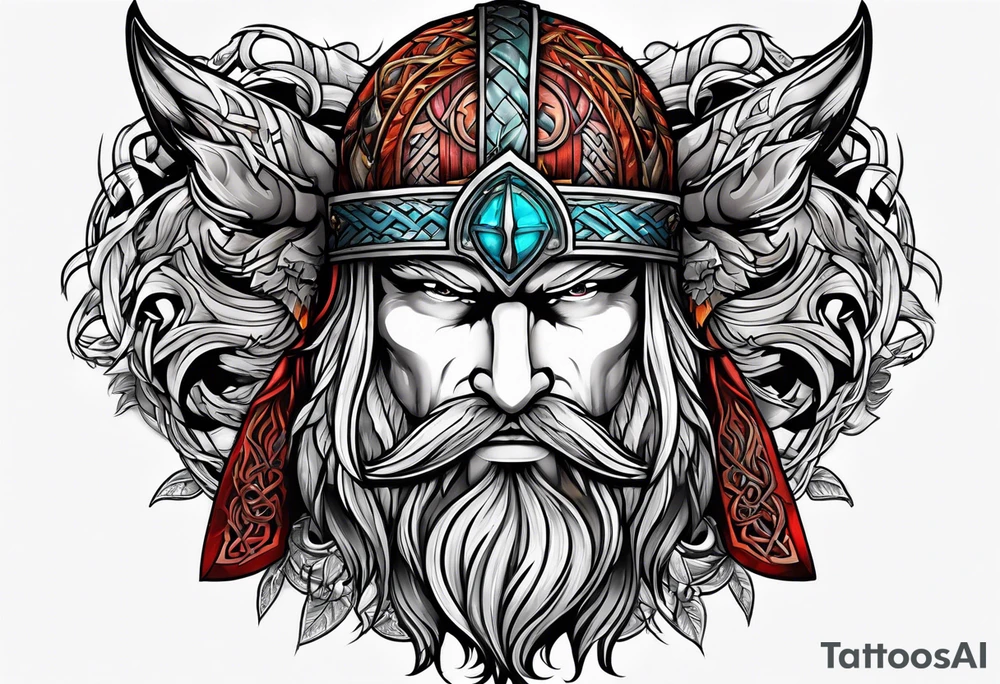 Viking with wolf tattoo idea