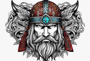 Viking with wolf tattoo idea