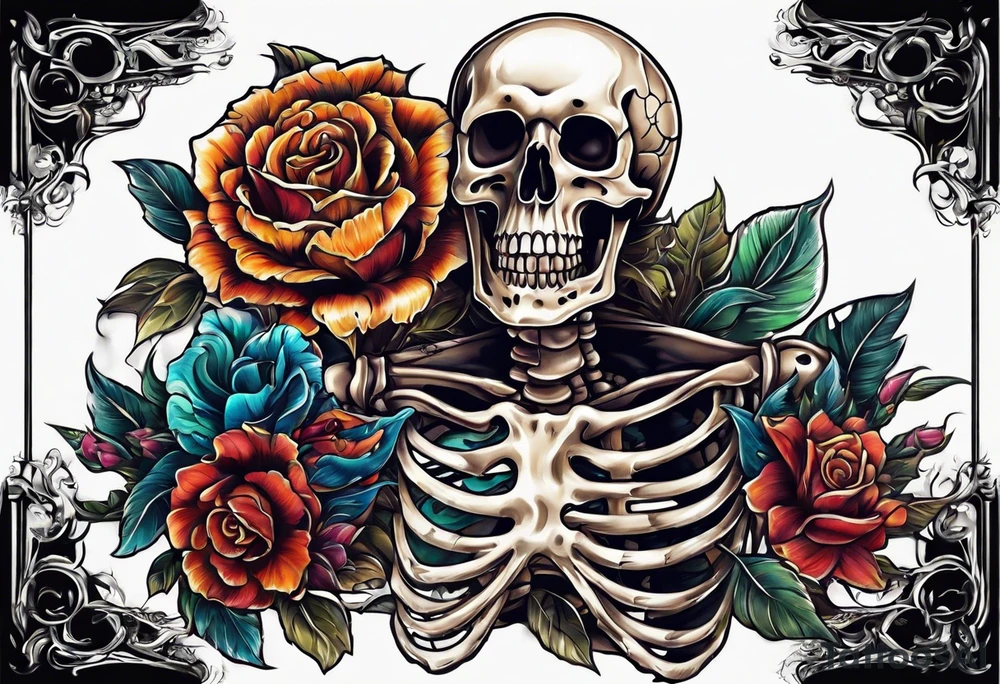 skeleton running from the world tattoo idea