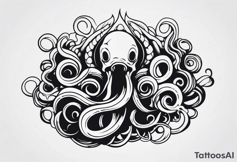 a tentacle shadow monster tattoo idea