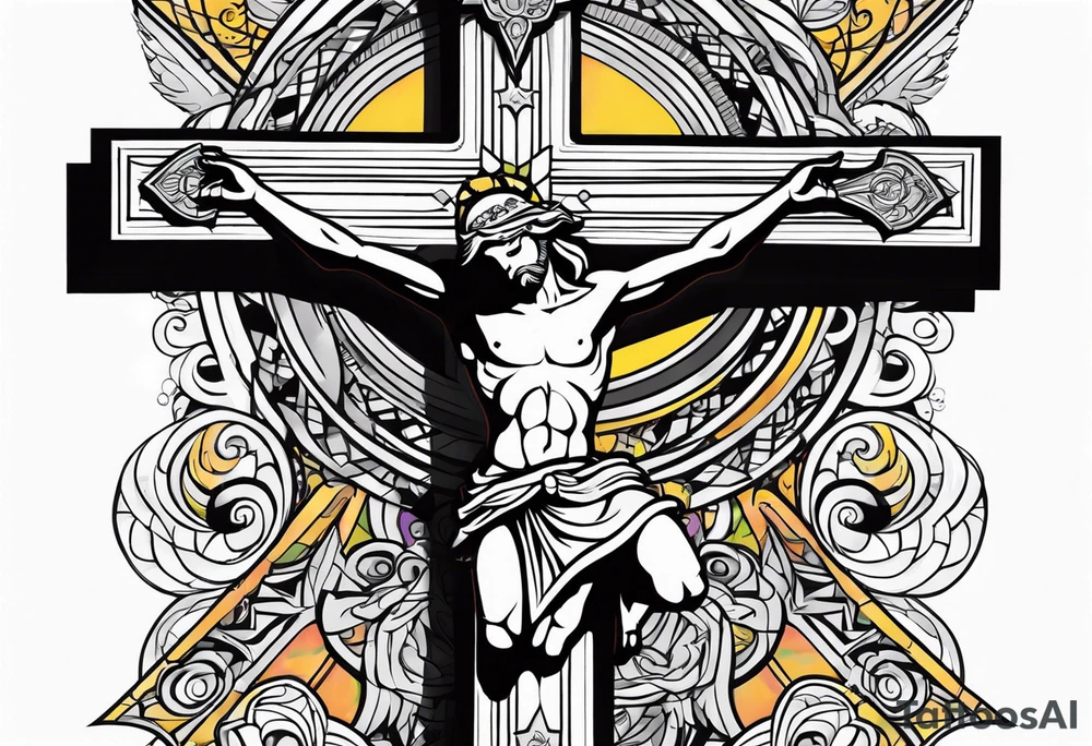 crucifix tattoo idea