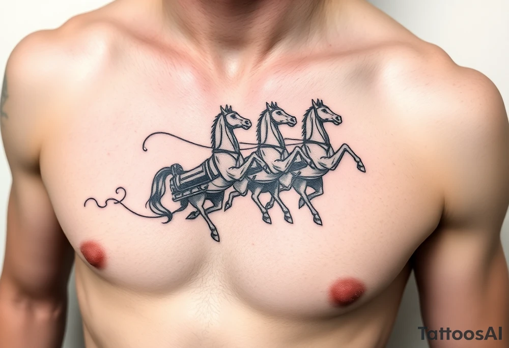 rearing Roman chariot horses tattoo idea