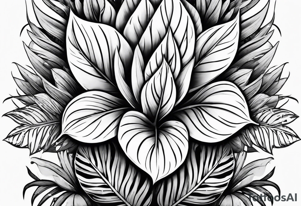 Grey Monsteras tattoo idea