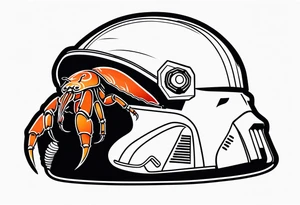 hermit crab inside storm trooper helmet tattoo idea
