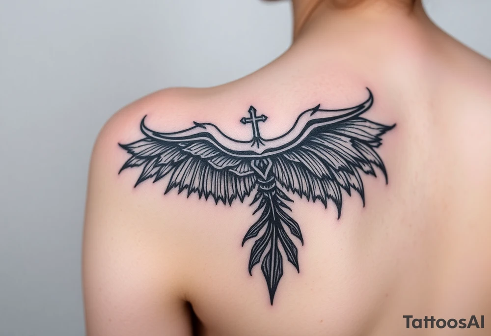 Unique sonder tattoo on shoulder to bicep tattoo idea