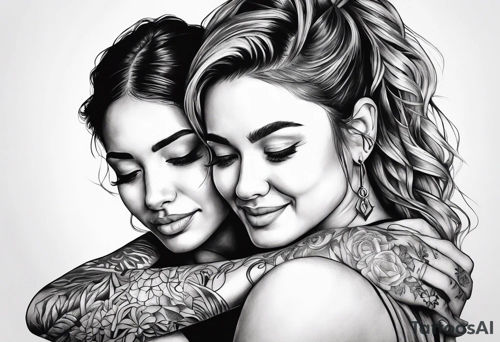 Hugging tattoo idea