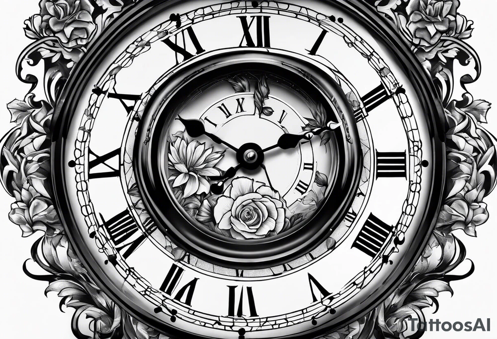 broken clock with tattoo idea