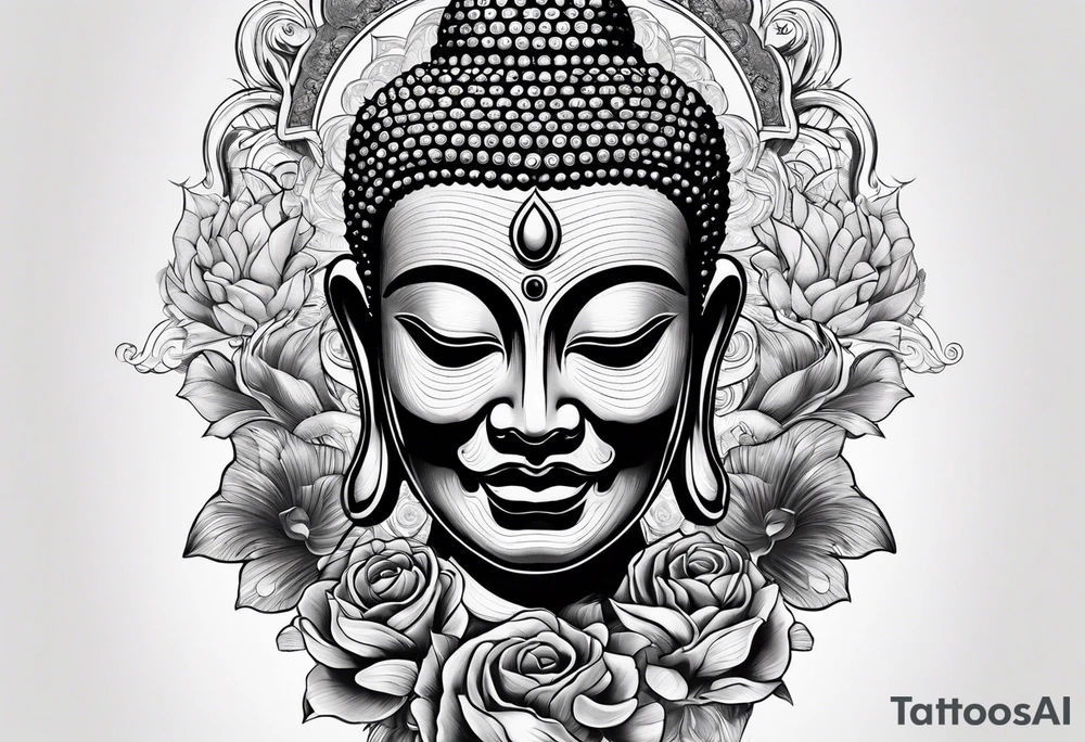 Buddha and skull tattoo idea