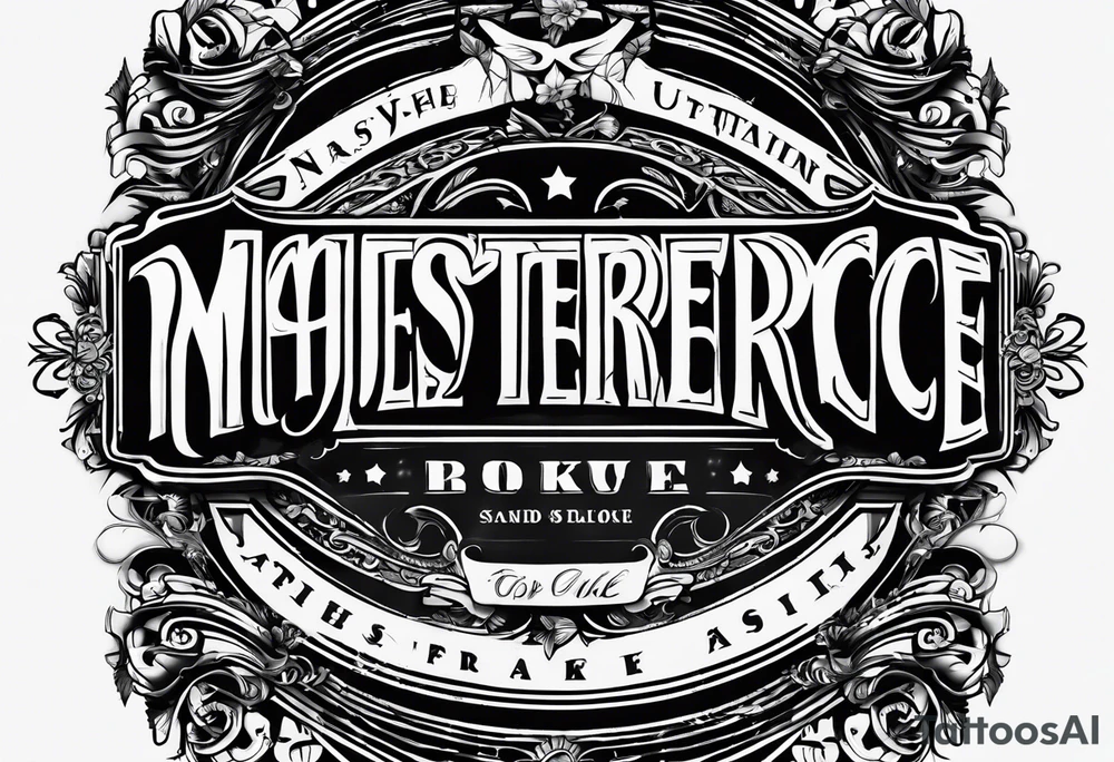 Thin gothic font, text “never broke again” tattoo idea