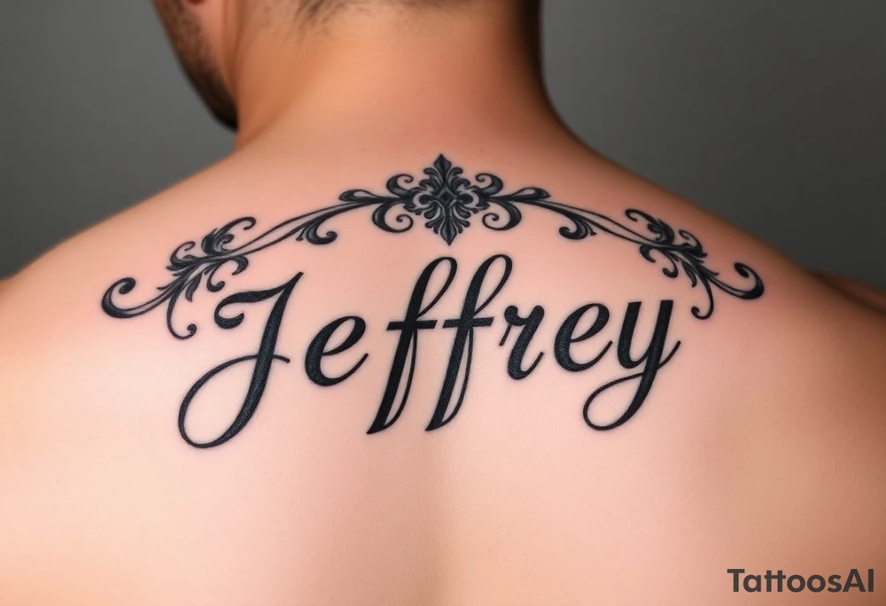 Memorial for the name jeffrey tattoo idea
