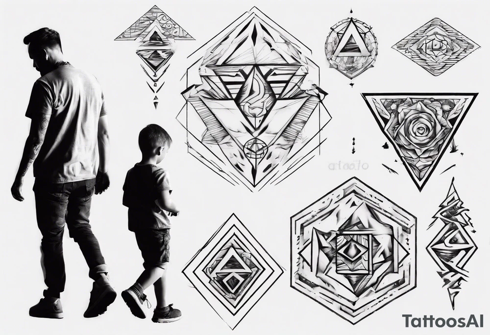 dad and son walks away tattoo idea