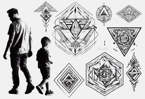 dad and son walks away tattoo idea