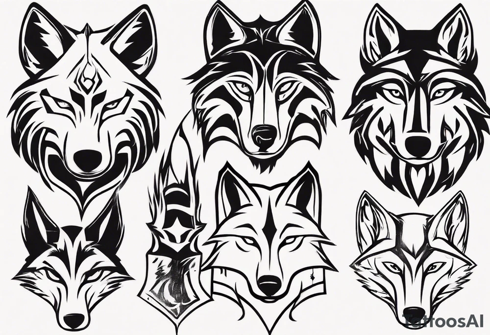 wolfs head tattoo idea