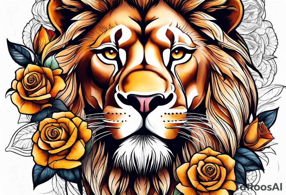 a lion rose and Big Ben hand tattoo tattoo idea