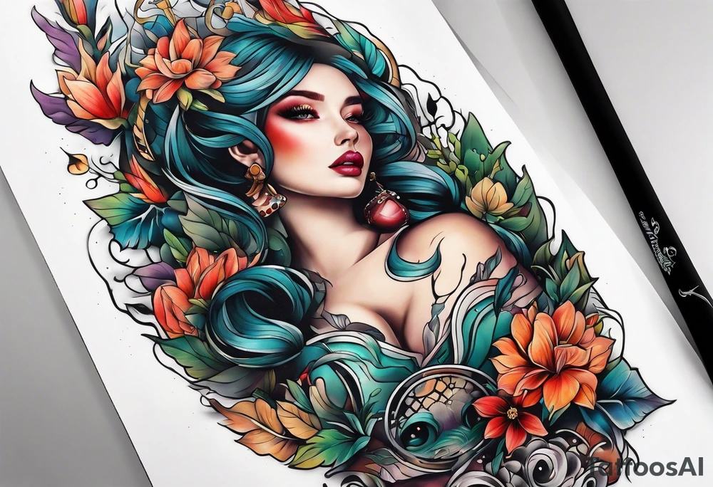 Outdoors sleeve tattoo idea