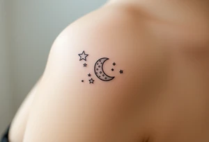 Stars and moon tattoo idea