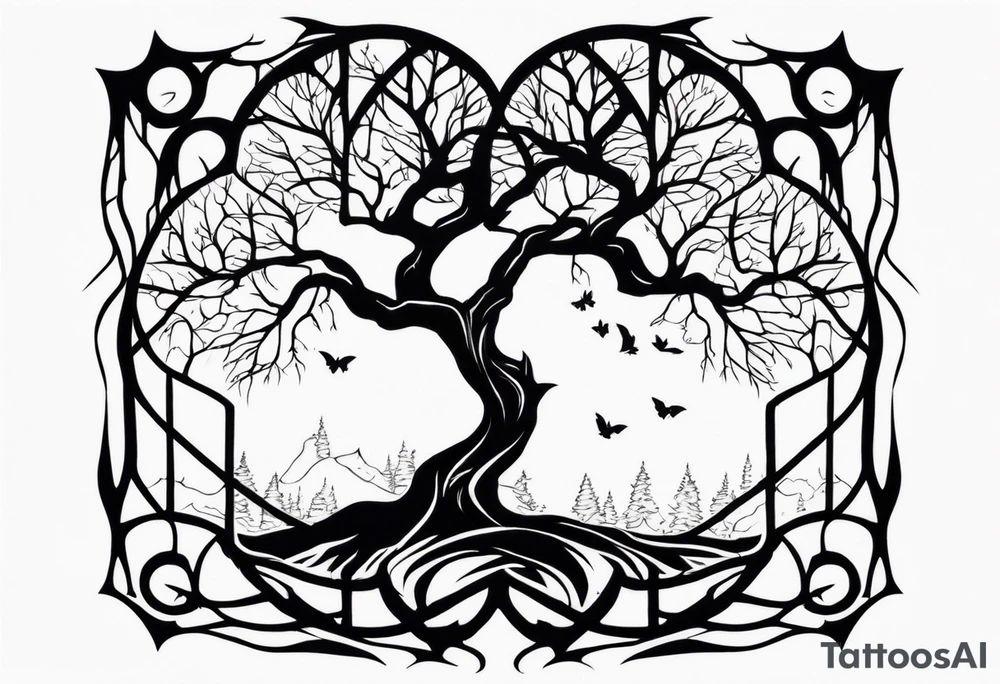 branch, tree, gothic vibes thin long area on forearm tattoo idea branch, tree, gothic vibes thin long area on forearm tattoo idea