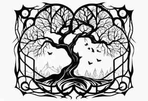 branch, tree, gothic vibes thin long area on forearm tattoo idea