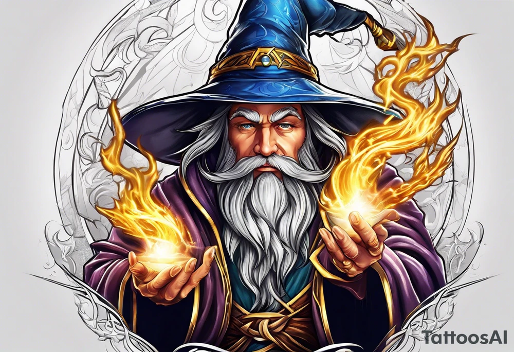 wizard with lightning tattoo idea