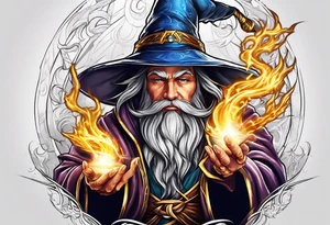 wizard with lightning tattoo idea