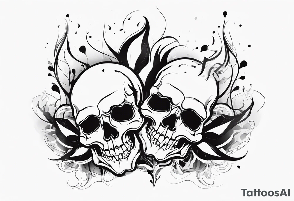 Skulls in smoke tattoo idea
