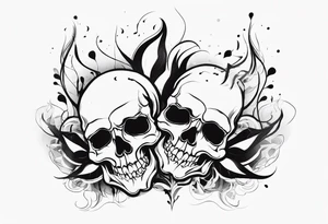 Skulls in smoke tattoo idea