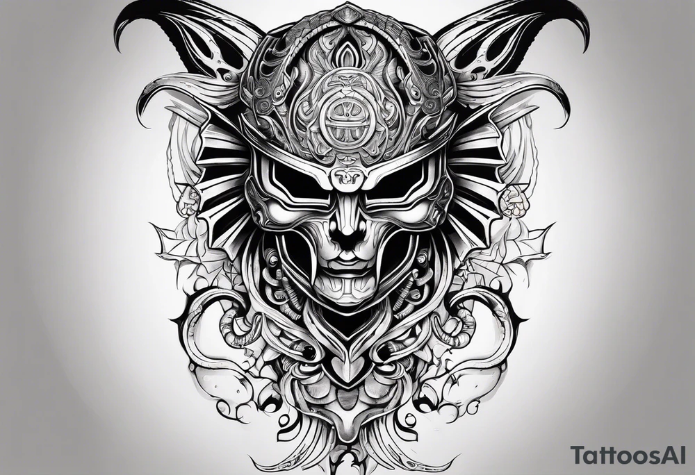 A minimalistic mascot in the style of Giger tattoo idea
