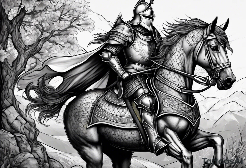 knight with heavy armor tattoo idea