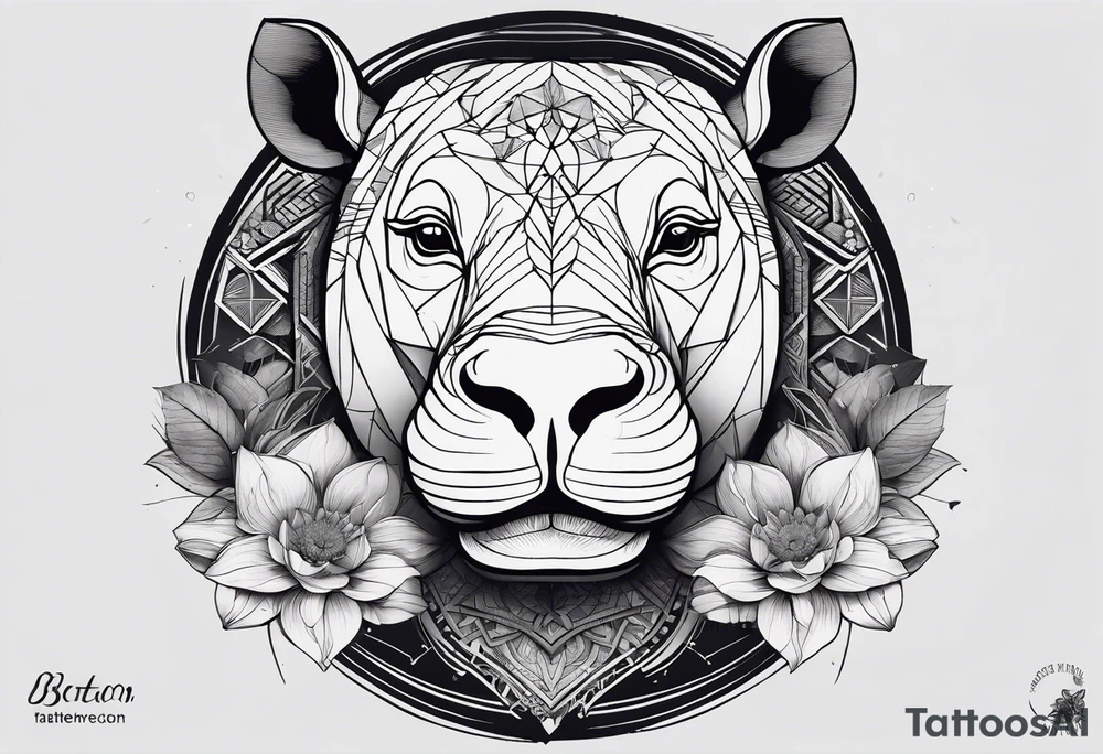 Very asymmetrical, +geometric pattern, with realistic full moon, with hippo at side look, +tribal, +geometric, +inkart , +blackwork, +grey scale, + sketch
with wintersweet flower bud, +portrait orientation, +inkart touch, tattoo idea