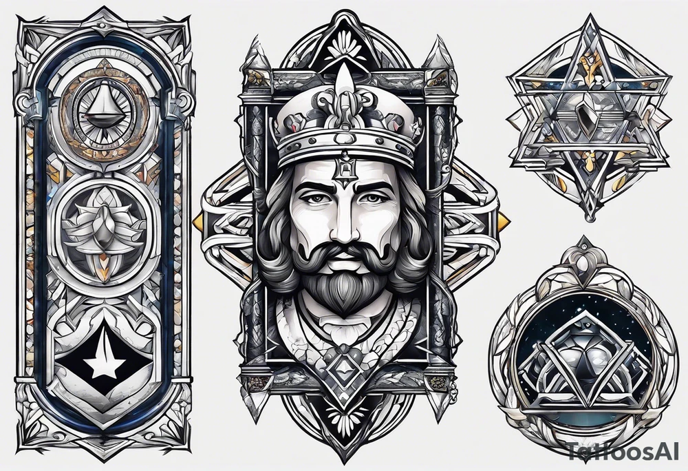 free masonry symbol , rectangle tattoo idea