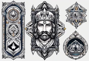 free masonry symbol , rectangle tattoo idea
