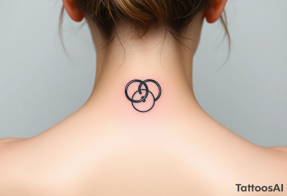 two wedding rings locked together with lock tattoo idea
