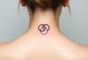 two wedding rings locked together with lock tattoo idea