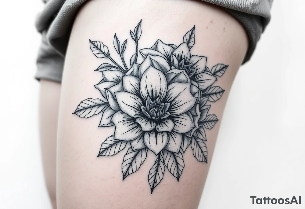 Thigh tattoos no flowers tattoo idea