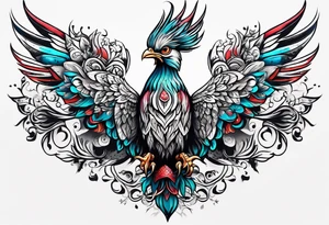 russian firebird with onion cap towers in background tattoo idea
