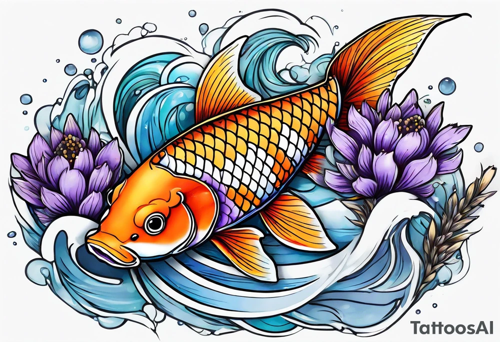 Lavender koi tattoo idea