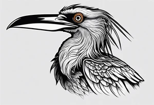 Scary shoebill stork American traditional tattoo idea