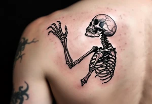 Hell skeleton trying to reach up tattoo idea