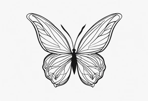 Make a butterfly and on your wings, makes a brain lines tattoo idea