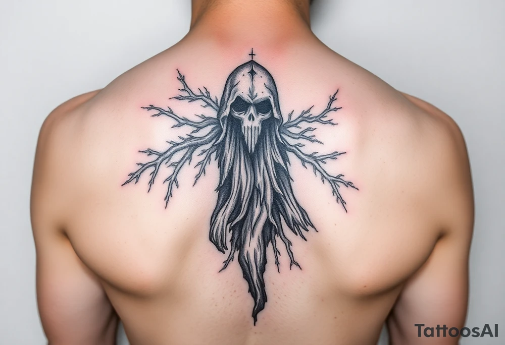 Forest ghost with snufkin form tattoo idea